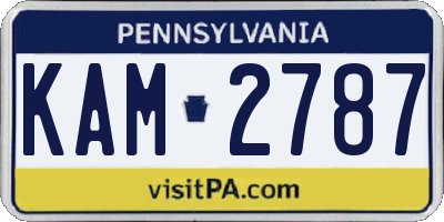 PA license plate KAM2787