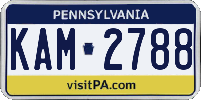 PA license plate KAM2788