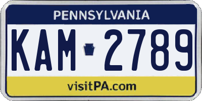 PA license plate KAM2789