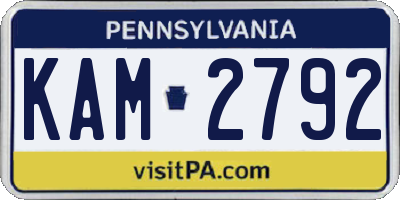 PA license plate KAM2792