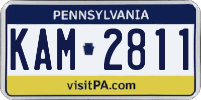 PA license plate KAM2811