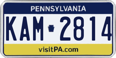 PA license plate KAM2814