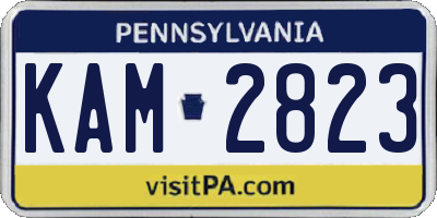 PA license plate KAM2823