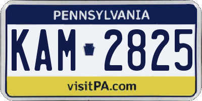 PA license plate KAM2825