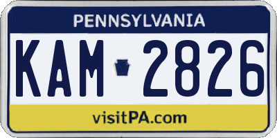 PA license plate KAM2826