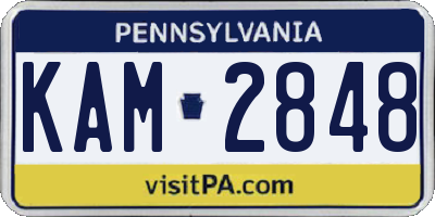 PA license plate KAM2848