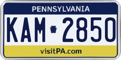 PA license plate KAM2850