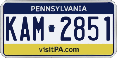 PA license plate KAM2851