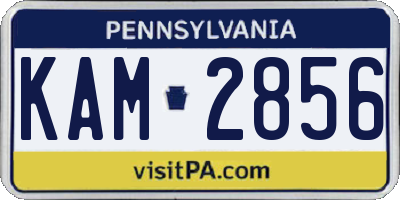 PA license plate KAM2856