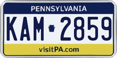 PA license plate KAM2859