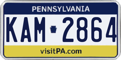 PA license plate KAM2864