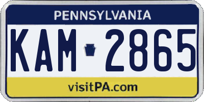 PA license plate KAM2865