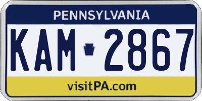PA license plate KAM2867