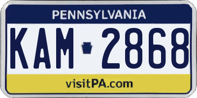 PA license plate KAM2868