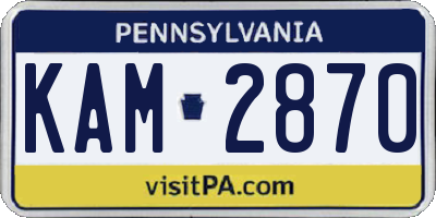 PA license plate KAM2870