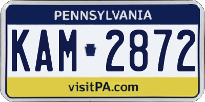 PA license plate KAM2872