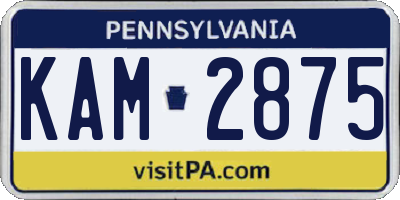 PA license plate KAM2875