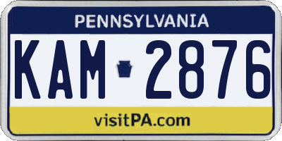 PA license plate KAM2876