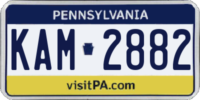 PA license plate KAM2882