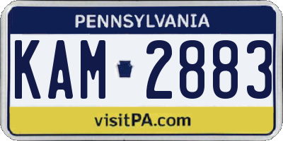 PA license plate KAM2883