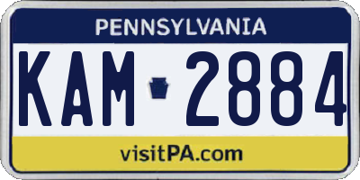 PA license plate KAM2884