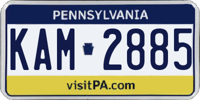 PA license plate KAM2885