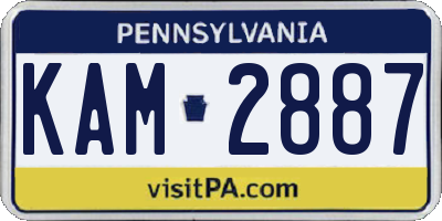 PA license plate KAM2887