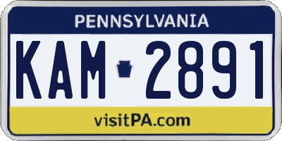 PA license plate KAM2891