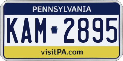 PA license plate KAM2895