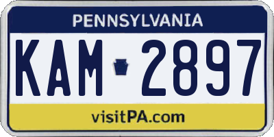 PA license plate KAM2897