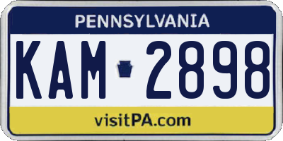 PA license plate KAM2898