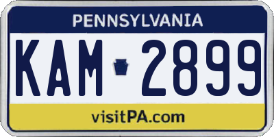 PA license plate KAM2899