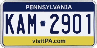 PA license plate KAM2901