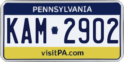 PA license plate KAM2902