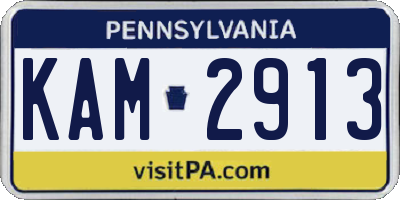 PA license plate KAM2913