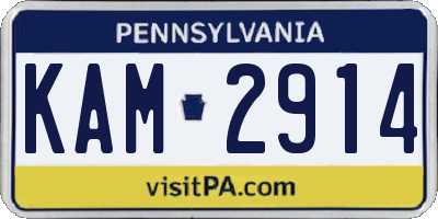PA license plate KAM2914