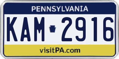 PA license plate KAM2916