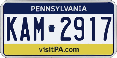 PA license plate KAM2917