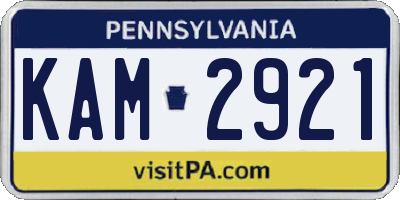 PA license plate KAM2921