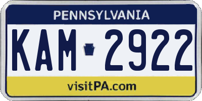 PA license plate KAM2922