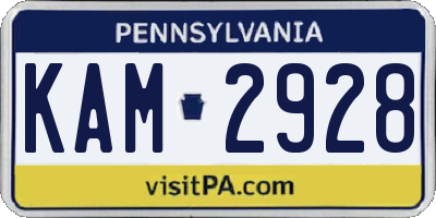 PA license plate KAM2928