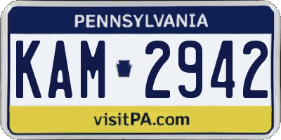 PA license plate KAM2942