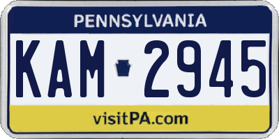PA license plate KAM2945
