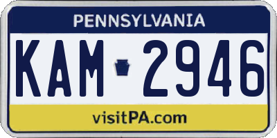 PA license plate KAM2946