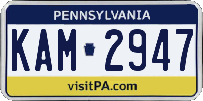 PA license plate KAM2947