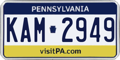 PA license plate KAM2949