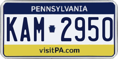 PA license plate KAM2950
