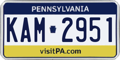PA license plate KAM2951