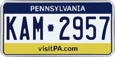 PA license plate KAM2957