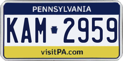 PA license plate KAM2959